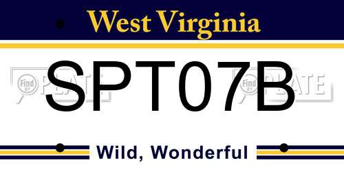 SPT07B West Virginia License Plate
