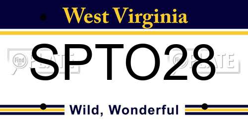 SPTO28 West Virginia License Plate