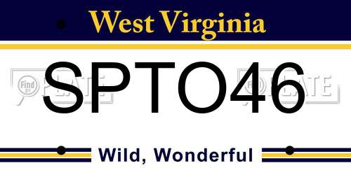 SPTO46 West Virginia License Plate