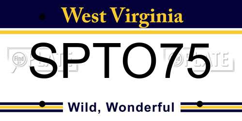 SPTO75 West Virginia License Plate