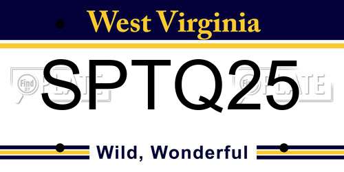 SPTQ25 West Virginia License Plate