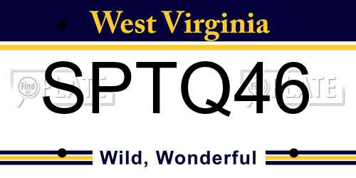 SPTQ46 West Virginia License Plate