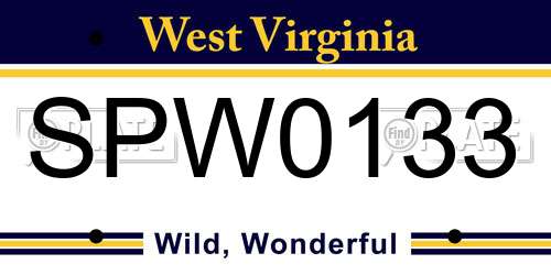 SPW0133 West Virginia License Plate