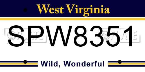 SPW8351 West Virginia License Plate