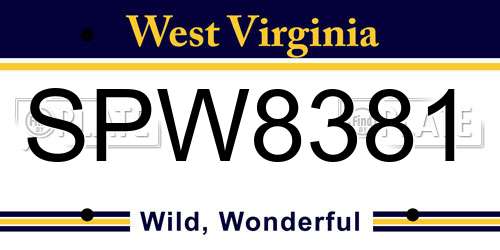 SPW8381 West Virginia License Plate