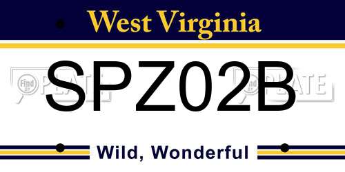 SPZ02B West Virginia License Plate