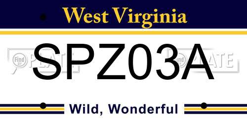 SPZ03A West Virginia License Plate