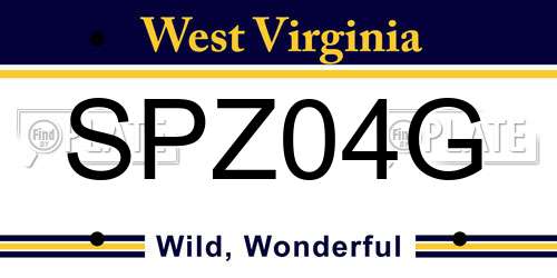 SPZ04G West Virginia License Plate