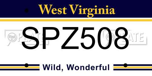 SPZ508 West Virginia License Plate