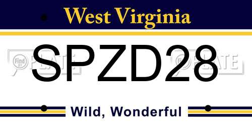 SPZD28 West Virginia License Plate