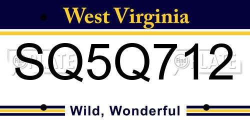 SQ5Q712 West Virginia License Plate