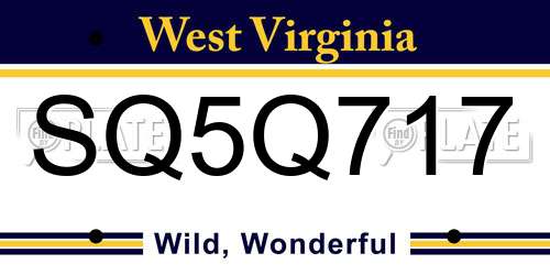 SQ5Q717 West Virginia License Plate