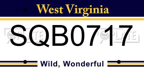 SQB0717 West Virginia License Plate