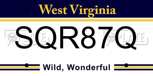SQR87Q West Virginia License Plate