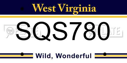 SQS780 West Virginia License Plate