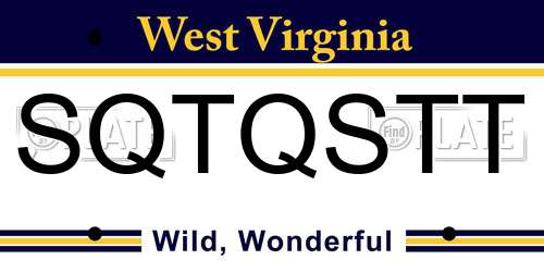 SQTQSTT West Virginia License Plate