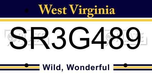 SR3G489 West Virginia License Plate