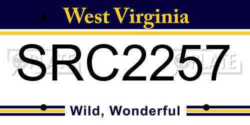 SRC2257 West Virginia License Plate