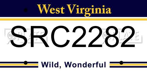SRC2282 West Virginia License Plate