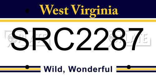 SRC2287 West Virginia License Plate