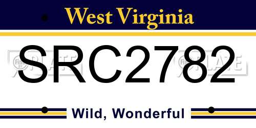 SRC2782 West Virginia License Plate