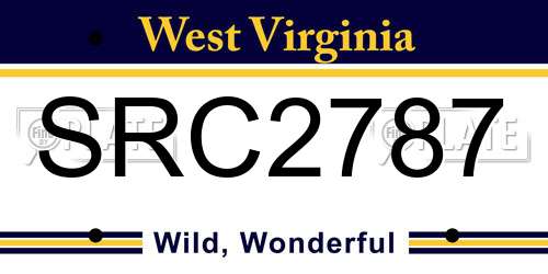SRC2787 West Virginia License Plate