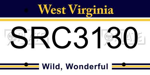 SRC3130 West Virginia License Plate