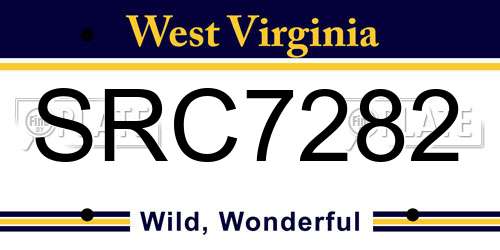 SRC7282 West Virginia License Plate