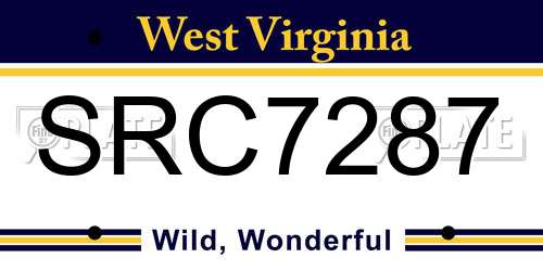 SRC7287 West Virginia License Plate