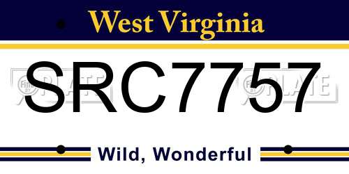 SRC7757 West Virginia License Plate