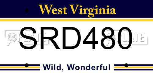 SRD480 West Virginia License Plate