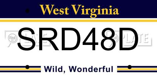 SRD48D West Virginia License Plate