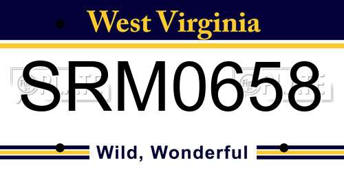SRM0658 West Virginia License Plate