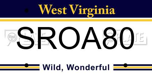 SROA80 West Virginia License Plate