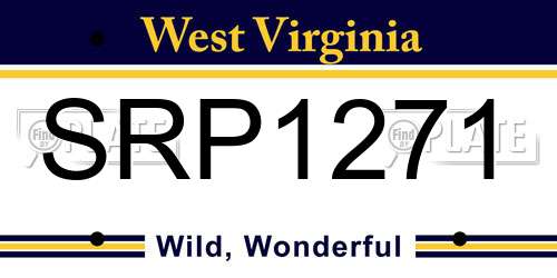 SRP1271 West Virginia License Plate