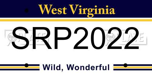 SRP2022 West Virginia License Plate