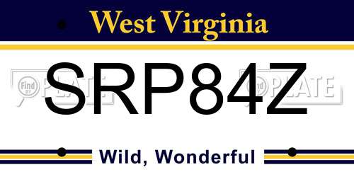 SRP84Z West Virginia License Plate