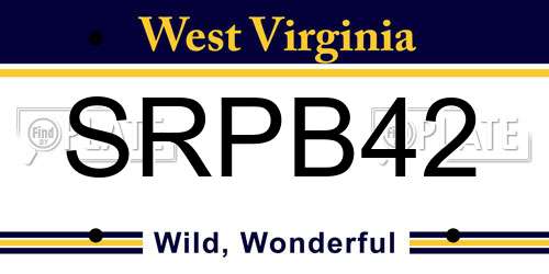 SRPB42 West Virginia License Plate
