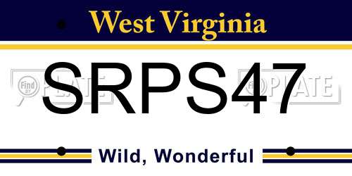 SRPS47 West Virginia License Plate
