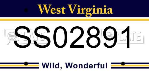 SS02891 West Virginia License Plate