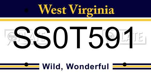 SS0T591 West Virginia License Plate
