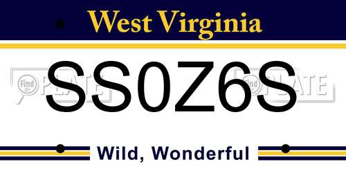 SS0Z6S West Virginia License Plate