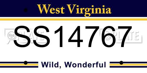 SS14767 West Virginia License Plate