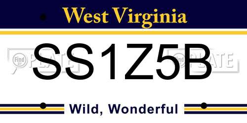 SS1Z5B West Virginia License Plate