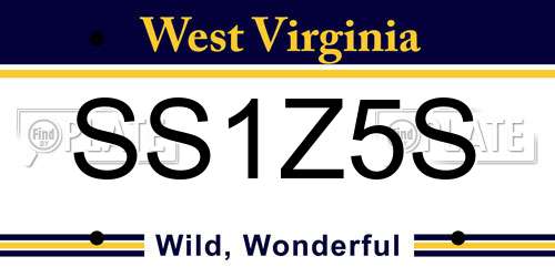 SS1Z5S West Virginia License Plate
