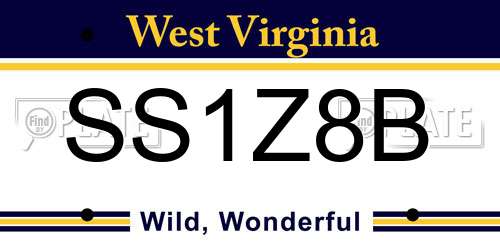 SS1Z8B West Virginia License Plate