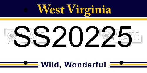 SS20225 West Virginia License Plate