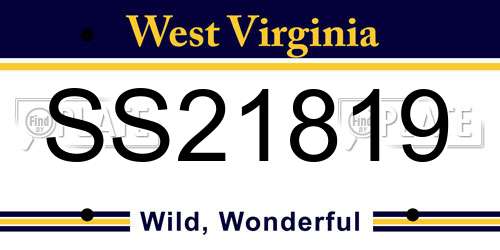 SS21819 West Virginia License Plate