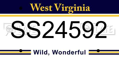 SS24592 West Virginia License Plate