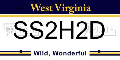 SS2H2D West Virginia License Plate